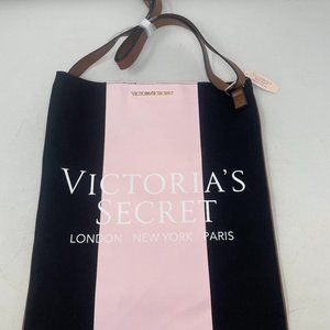 New Victoria's Secret Pink Black Stripe Messenger Crossbody Tote Bag Large